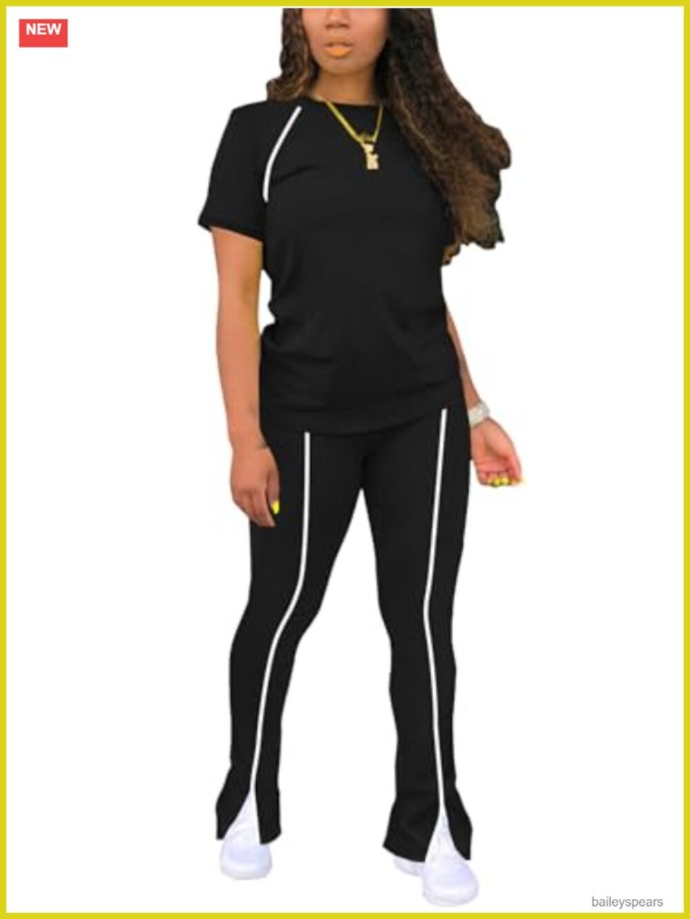 Women 2 Piece Workout Set Short Sleeve Long Flare Pants Tracksuit